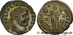 Roman coins LICINIUS I Type : Follis ou nummus  Date : 313  Mint name / Town : Alexandrie  Metal : copper  Diameter : 21  mm Orientation dies : 6  h. Weight : 4,27  g. Rarity : R2  Officine : e  Obver