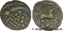 Celtic coins GALLIA - AULERCI EBUROVICES (Area of Évreux) Type : Denier d'argent scyphate dit au sanglier - stylisé  Date : c. 60-30 AC.  Mint name / Town : Évreux (27)  Metal : silver  Diameter : 14,