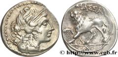 Celtic coins MASSALIA - MARSEILLE Type : “Drachme légère” ou tétrobole, lion à gauche  Date : c. 130-121 AC.  Mint name / Town : Marseille (13)  Metal : silver  Diameter : 16,5  mm Orientation dies : 