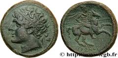 Greek Coins SICILY - SYRACUSE Type : Double litrai  Date : c. 250 AC.  Mint name / Town : Syracuse, Sicile  Metal : copper  Diameter : 28  mm Orientation dies : 10  h. Weight : 17,93  g. Rarity : R1  