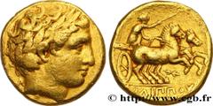 Greek Coins MACEDONIA - MACEDONIAN KINGDOM - PHILIP II Type : Statère d'or  Date : c. 340-336 AC.  Mint name / Town : Pella, Macédoine  Metal : gold  Diameter : 18  mm Orientation dies : 1  h. Weight 