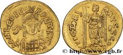 Roman coins LEO I Type : Solidus   Date : 462-466  Mint name / Town : Constantinople  Metal : gold  Diameter : 19  mm Orientation dies : 12  h. Weight : 4,39  g. Officine : 9e  Obverse legend : D N LE