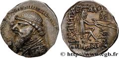 Greek Coins PARTHIA - PARTHIAN KINGDOM - MITHRADATES II Type : Drachme  Date : c. 123-88 AC.  Mint name / Town : Ecbatane, Médie  Metal : silver  Diameter : 20,5  mm Orientation dies : 12  h. Weight :