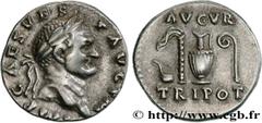 Roman coins VESPASIAN Type : Denier  Date : juillet - décembre  Date : 71  Mint name / Town : Rome  Metal : silver  Millesimal fineness : 900  ‰ Diameter : 18  mm Orientation dies : 6  h. Weight : 3,4