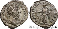 Roman coins LUCIUS VERUS Type : Denier  Date : 168  Mint name / Town : Rome  Metal : silver  Millesimal fineness : 800  ‰ Diameter : 19,5  mm Orientation dies : 1  h. Weight : 3,46  g. Rarity : R1  Ob