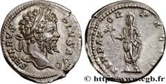 Roman coins SEPTIMIUS SEVERUS Type : Denier  Date : 201  Mint name / Town : Rome  Metal : silver  Millesimal fineness : 650  ‰ Diameter : 19  mm Orientation dies : 12  h. Weight : 3,27  g. Officine : 