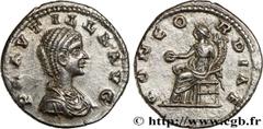 Roman coins PLAUTILLA Type : Denier  Date : 202  Mint name / Town : Laodicée  Metal : silver  Millesimal fineness : 500  ‰ Diameter : 19,5  mm Orientation dies : 12  h. Weight : 2,93  g. Rarity : R1  