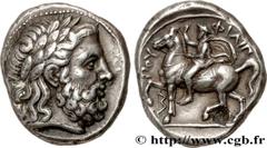 Greek Coins MACEDONIA - MACEDONIAN KINGDOM - PHILIP II Type : Tétradrachme  Date : c. 355-349/8 AC.  Mint name / Town : Macédoine, Amphipolis  Metal : silver  Diameter : 25,5  mm Orientation dies : 7 
