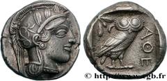 Greek Coins ATTICA - ATHENS Type : Tétradrachme  Date : c. 430 AC.  Mint name / Town : Athènes  Metal : silver  Diameter : 24  mm Orientation dies : 7  h. Weight : 17,19  g. Obverse legend : Anépigrap