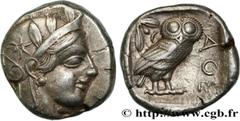 Greek Coins ATTICA - ATHENS Type : Tétradrachme  Date : c. 430 AC.  Mint name / Town : Athènes  Metal : silver  Diameter : 24,5  mm Orientation dies : 5  h. Weight : 17,12  g. Obverse legend : Anépigr