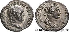 Roman coins VESPASIAN Type : Denier  Date : 71  Mint name / Town : Éphèse  Metal : silver  Millesimal fineness : 900  ‰ Diameter : 17  mm Orientation dies : 1  h. Weight : 3,09  g. Rarity : R2  Obvers