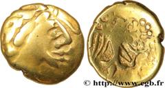 Celtic coins GALLIA - CARNUTES (Beauce area) Type : Hémistatère d’or à l’aigle, tête à droite  Date : Ier siècle avant J.-C.  Mint name / Town : Chartres (28)  Metal : gold  Diameter : 14  mm Orientat