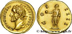 ANTONIN LE PIEUX(25/02/138-7/03/161)Titus Aurelius Fulvus Boionius Arrius AntoninusAuguste(10/07/138-7/03/161) Aureus N° v38_0586    Date : 151-152 Nom de l'atelier : Rome Métal : or Diamètre : 19mm A