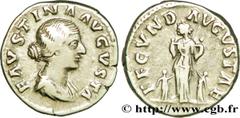 FAUSTINE JEUNE(+175)Annia Galeria FaustinaAugusta(146-175) Denier N° v38_0628    Date : 161 Nom de l'atelier : Rome Métal : argent Diamètre : 17,5mm Axe des coins : 11h. Poids : 3,35g. Degré de rareté
