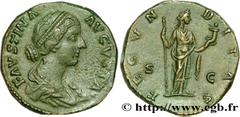 FAUSTINE JEUNE(+175)Annia Galeria FaustinaAugusta(146-175) Dupondius (MB, ئ 25) N° v38_0635    Date : 156-161 Nom de l'atelier : Rome Métal : bronze Diamètre : 24,5mm Axe des coins : 12h. Poids : 13,4