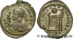 CONSTANTIN II(1/03/317-04/340)Flavius Claudius Julius ConstantinusCésar(1/03/317-9/09/337) Centenionalis ou nummus N° v38_1262    Date : 322 Nom de l'atelier : Belgique, Trèves Métal : cuivre Diamètre