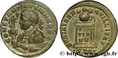 CONSTANTIN II(1/03/317-04/340)Flavius Claudius Julius ConstantinusCésar(1/03/317-9/09/337) Centenionalis ou nummus N° v38_1263    Date : 322 Nom de l'atelier : Belgique, Trèves Métal : cuivre Diamètre