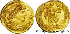 VALENS(28/03/364-9/08/378)Flavius Valens Solidus N° v38_1322    Date : 364 Nom de l'atelier : Syrie, Antioche Métal : or Diamètre : 21mm Axe des coins : 6h. Poids : 4,41g. Degré de rareté : R1 Etat de