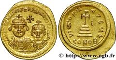 HERACLIUS et HERACLIUS CONSTANTIN(22/01/613-4/07/638) Solidus N° v38_1403    Date : 613-616 Nom de l'atelier : Constantinople Métal : or Diamètre : 21,5mm Axe des coins : 6h. Poids : 4,40g. Degré de r