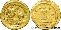 HERACLIUS et HERACLIUS CONSTANTIN(22/01/613-4/07/638) Solidus N° v38_1405    Date : 613-616 Nom de l'atelier : Constantinople Métal : or Diamètre : 20,5mm Axe des coins : 6h. Poids : 4,41g. Degré de r