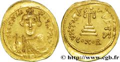 CONSTANS II(09/641-15/07/668) Solidus N° v38_1408    Date : 641 Nom de l'atelier : Constantinople Métal : or Diamètre : 22mm Axe des coins : 6h. Poids : 4,47g. Degré de rareté : R1 Etat de conservatio