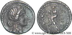 JULES CESAR(13/07/100-15/03/44 avant J.-C.)Caius Julius Cوsar Denier N° v13_0114    Date : 47-46 AC. Nom de l'atelier : Afrique, avec César Métal : argent Diamètre : 17mm Axe des coins : 5h. Poids : 3