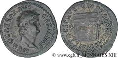 NERON(13/10/54-9/06/68)Nero Claudius Cوsar Drusus Germanicus As, (MB, ئ 28) N° v13_0157    Date : 65 Nom de l'atelier : Rome Métal : cuivre Diamètre : 28mm Axe des coins : 6h. Poids : 9,86g. Degré de 