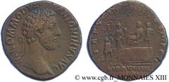 COMMODE(166-31/12/192)Lucius Aurelius CommodusAuguste(17/03/180-31/12/192) Sesterce, ( GB, ئ 32) N° v13_0360    Date : 181 Nom de l'atelier : Rome Métal : bronze Diamètre : 31,5mm Axe des coins : 12h.