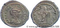 JULIA DOMNA(+217) Julia DomnaAugusta(194-217) Denier N° v13_0397    Date : 212 Nom de l'atelier : Rome Métal : argent Diamètre : 19mm Axe des coins : 6h. Poids : 2,85g. Degré de rareté : R1 Etat de co
