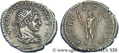CARACALLA(27/05/196-8/04/217)Marcus Aurelius AntoninusAuguste (4/02/211-8/04/217) Antoninien N° v13_0428    Date : 217 Nom de l'atelier : Rome Métal : argent Diamètre : 22mm Axe des coins : 6h. Poids 