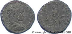 CARACALLA(27/05/196-8/04/217)Marcus Aurelius AntoninusAuguste(4/02/211-8/04/217) Sesterce, (GB, ئ 29) N° v13_0437    Date : 213 Nom de l'atelier : Rome Métal : bronze Diamètre : 29mm Axe des coins : 1