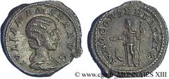 JULIA MAMEE(+235)Julia MamaeaFille de Julia Mوsa, mère d'Alexandre Sévère - Augusta(221-235) Denier N° v13_0541    Date : 222 Nom de l'atelier : Rome Métal : argent Diamètre : 19mm Axe des coins : 12h