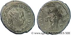 TREBONIEN GALLE(06/251-06/253)Caius Vibius Trebonianus Gallus Antoninien N° v13_0654    Date : 252 Nom de l'atelier : Rome Métal : billon Diamètre : 21,5mm Axe des coins : 12h. Poids : 4,22g. Etat de 