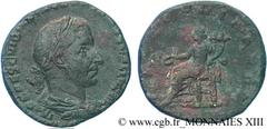 TREBONIEN GALLE(06/251-06/253)Caius Vibius Trebonianus Gallus Sesterce, (GB, ئ 26) N° v13_0664    Date : 252 Nom de l'atelier : Rome Métal : cuivre Diamètre : 26mm Axe des coins : 12h. Poids : 19,92g.