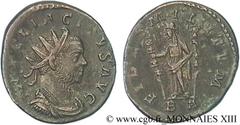 TACITE(11-12/275-06/276)Marcus Claudius Tacitus Aurelianus N° v13_0846    Date : 01-02/276 Nom de l'atelier : Gaule, Lyon Métal : billon Diamètre : 22mm Axe des coins : 6h. Poids : 4,41g. Etat de cons