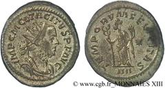 TACITE(11-12/275-06/276)Marcus Claudius Tacitus Aurelianus N° v13_0853    Date : 06-07/276 Nom de l'atelier : Gaule, Lyon Métal : billon Diamètre : 25mm Axe des coins : 12h. Poids : 4,08g. Degré de ra