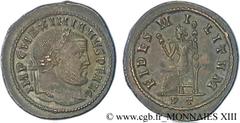 GALERE(1/03/293-5/05/311)Galerius Valerius MaximianusAuguste(1/05/305-5/05/311) Follis ou nummus N° v13_1074    Date : 306 Nom de l'atelier : Emilie, Ticinum Métal : cuivre Diamètre : 30mm Axe des coi