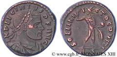 LICINIUS Ier(11/08/308-09/324)Valerius Licinianus Licinius Follis ou nummus N° v13_1117    Date : 312-313 Nom de l'atelier : Rome Métal : cuivre Diamètre : 21,5mm Axe des coins : 12h. Poids : 4,04g. D