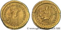 THEODOSE II(10/01/402-28/07/450)Flavius Theodosius Solidus N° v13_1402    Date : 431-432 Nom de l'atelier : Constantinople Métal : or Diamètre : 21mm Axe des coins : 6h. Poids : 3,99g. Degré de rareté