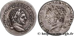 Roman coins CARACALLA Type : Denier  Date : 214  Mint name / Town : Rome  Metal : silver  Millesimal fineness : 500  ‰ Diameter : 18  mm Orientation dies : 12  h. Weight : 2,86  g. Officine : 4e  Obve