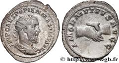 Roman coins PUPIENUS Type : Antoninien  Date : 238  Mint name / Town : Rome  Metal : silver  Millesimal fineness : 500  ‰ Diameter : 24  mm Orientation dies : 5  h. Weight : 4,24  g. Rarity : R1  Offi