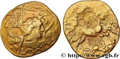 Celtic coins VENETI (Area of Vannes) Type : Statère d’or à la petite tête nue  Date : IIe siècle avant J.-C.  Mint name / Town : Vannes (56)  Metal : gold  Diameter : 18,5  mm Orientation dies : 11  h