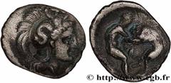 Greek Coins CALABRIA - TARAS Type : Diobole  Date : c. 380-325 AC.  Mint name / Town : Tarente,Calabre  Metal : silver  Diameter : 12,5  mm Orientation dies : 3  h. Weight : 1,04  g. Rarity : R2  Obve