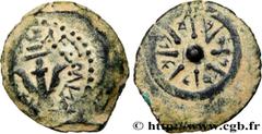 Greek Coins JUDAEA - HASMOAEAN KINGDOM - ALEXANDER JANNAEUS Type : Prutah  Date : c. 103-76  Mint name / Town : Judée, Jérusalem  Metal : copper  Diameter : 16,5  mm Weight : 2,76  g. Rarity : R2  Obv
