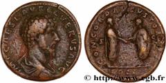 Roman coins LUCIUS VERUS Type : Sesterce  Date : 161  Mint name / Town : Rome  Metal : copper  Diameter : 31,5  mm Orientation dies : 11  h. Weight : 22,65  g. Rarity : R1  Officine : 3e  Obverse lege