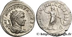 Roman coins CARACALLA Type : Antoninien  Date : 216  Mint name / Town : Rome  Metal : silver  Millesimal fineness : 500  ‰ Diameter : 23,5  mm Orientation dies : 6  h. Weight : 5,05  g. Rarity : R1  O