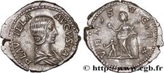 Roman coins PLAUTILLA Type : Denier  Date : 204  Mint name / Town : Rome  Metal : silver  Millesimal fineness : 550  ‰ Diameter : 18  mm Orientation dies : 6  h. Weight : 3,71  g. Rarity : R1  Officin