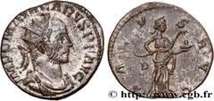 Roman coins CARUS Type : Aurelianus  Date : octobre  Date : 282  Mint name / Town : Lyon  Metal : billon  Millesimal fineness : 50  ‰ Diameter : 19,5  mm Orientation dies : 6  h. Weight : 3,80  g. Rar