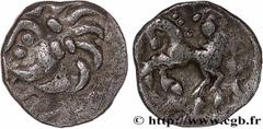 Celtic coins HELVETII - VINDELICI (Germania, currently South Germany) Type : Denier d'argent au rameau  Date : c. 80-50 AC.  Metal : silver  Diameter : 14,5  mm Orientation dies : 3  h. Weight : 1,73 