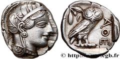 Greek Coins ATTICA - ATHENS Type : Tétradrachme  Date : c. 430 AC.  Mint name / Town : Athènes  Metal : silver  Diameter : 25,5  mm Orientation dies : 3  h. Weight : 17,18  g. Obverse legend : Anépigr